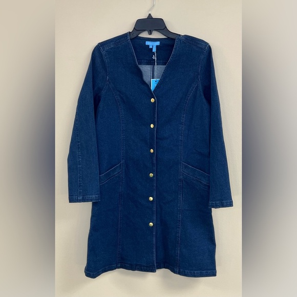 NWT Draper James Colbie Button Front Denim Dress- NO Belt - Picture 1 of 10
